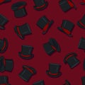 Vector Seamless Pattern of Cartoon Cylinder Hats