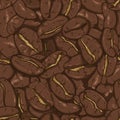 Vector Seamless Pattern of Cartoon Coffee Beans Royalty Free Stock Photo