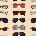 Vector Seamless Pattern of Cartoon Eyeglasses