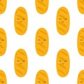 vector seamless pattern with cartoon loaf