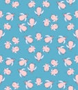 Vector seamless pattern of cartoon pigs angels flying