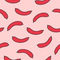 Vector seamless pattern. cartoon Sausage.