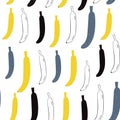 Vector seamless pattern in cartoon style. Bananas. Scandinavian print Royalty Free Stock Photo