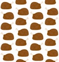 Vector seamless pattern of cartoon turkey chicken Royalty Free Stock Photo