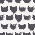 Vector seamless pattern with cat head Royalty Free Stock Photo