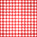 Vector Seamless pattern. Cell background red color fashion cloth cage. Abstract checkered backdrop on white.