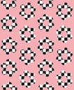 Vector seamless pattern of checkered flower Royalty Free Stock Photo