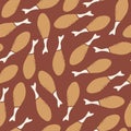 Vector seamless pattern with chicken legs. Royalty Free Stock Photo