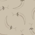 Vector seamless pattern of chili pepper pods silhouette on a light brown background. Royalty Free Stock Photo