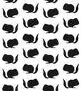 Vector seamless pattern of chipmunk silhouette Royalty Free Stock Photo