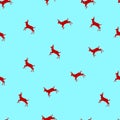Vector seamless pattern with Christmas deers a Royalty Free Stock Photo