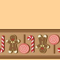 Vector seamless pattern. Christmassy cookies