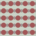 Vector seamless pattern with circles, rhombuses, wavy stripes. Royalty Free Stock Photo