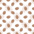 Vector seamless pattern with coffee beans. Royalty Free Stock Photo