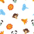 Vector seamless pattern of color animals