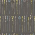 Artistic paintbrushes. Vector seamless pattern Royalty Free Stock Photo