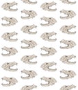 Vector seamless pattern of colored dog wolf skull