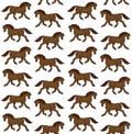 Vector seamless pattern of colored draft horse Royalty Free Stock Photo