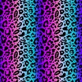 Vector seamless pattern with colored leopard print. Animal print. Cheetah print on neon background. Royalty Free Stock Photo