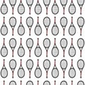 Vector seamless pattern of colored tennis racket Royalty Free Stock Photo