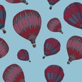 Vector seamless pattern with colorful aerostats Royalty Free Stock Photo