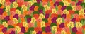 Vector seamless pattern with colorful autumn forest trees and bushes. Flat cartoons design. Horizontal colorful fall background Royalty Free Stock Photo