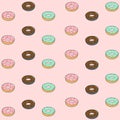Vector seamless pattern with colorful donuts with glaze
