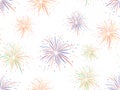 Vector seamless pattern of colorful fireworks Royalty Free Stock Photo
