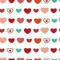 Vector seamless pattern colorful hearts Royalty Free Stock Photo