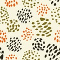 Vector seamless pattern. Colorful painted watercolor points. Hand drawn texture elements. Royalty Free Stock Photo