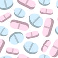 Vector seamless pattern of colourfull pills Royalty Free Stock Photo