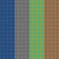 4 columns of different colors pattern with donut shapes inside Royalty Free Stock Photo