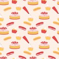 Vector seamless pattern with confectionery