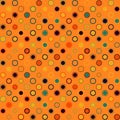Vector seamless pattern. Consists of geometric elements arranged on orange background.
