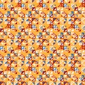 Vector seamless pattern. Consists of geometric elements on yellow background. Royalty Free Stock Photo