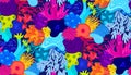Vector seamless pattern with corals. Background with colorful sea or ocean life. Underwater world Royalty Free Stock Photo