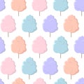 Vector seamless pattern with cotton candy isolated on white background. Royalty Free Stock Photo