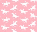 Vector seamless pattern of cowboy girl horse Royalty Free Stock Photo