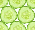 Vector seamless pattern of cucumber slice on white background Royalty Free Stock Photo