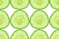 Vector seamless pattern of cucumber slice on white background Royalty Free Stock Photo