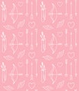 Vector seamless pattern of cupid Valentine doodles