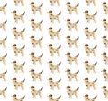 Vector seamless pattern with cute cartoon dog puppies. Can be used as a background, wallpaper, fabric and for other design.French Royalty Free Stock Photo