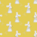 Vector seamless pattern with cute cartoon mice in Scandinavian style. Funny rat Royalty Free Stock Photo