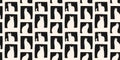 Vector seamless pattern with cute cats. Simple black and white background with different cat silhouettes sitting in windows. Royalty Free Stock Photo