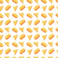 Vector seamless pattern with cute cheese. Cartoon background.