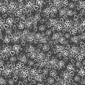 Vector seamless pattern. Cute pattern in small flower and hearts. gray background. Ditsy floral background. The elegant
