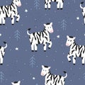 Vector seamless pattern Cute zebra Royalty Free Stock Photo