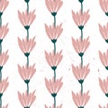 Vector seamless pattern with daisies . white background