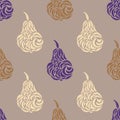 Vector seamless pattern with decorative pears. Royalty Free Stock Photo