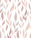 Vector seamless pattern with delicate branches and stems with foliage on a white background. Natural texture in pastel colors Royalty Free Stock Photo